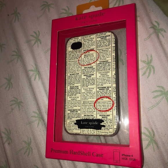 kate spade Accessories - Kate Spade newspaper iPhone 4 case NWOT